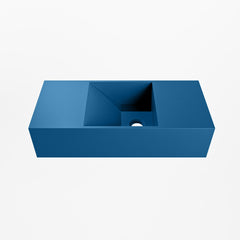 MONDIAZ TYNE 50cm fontein solid surface kleur Jeans. Positie wastafel rechts