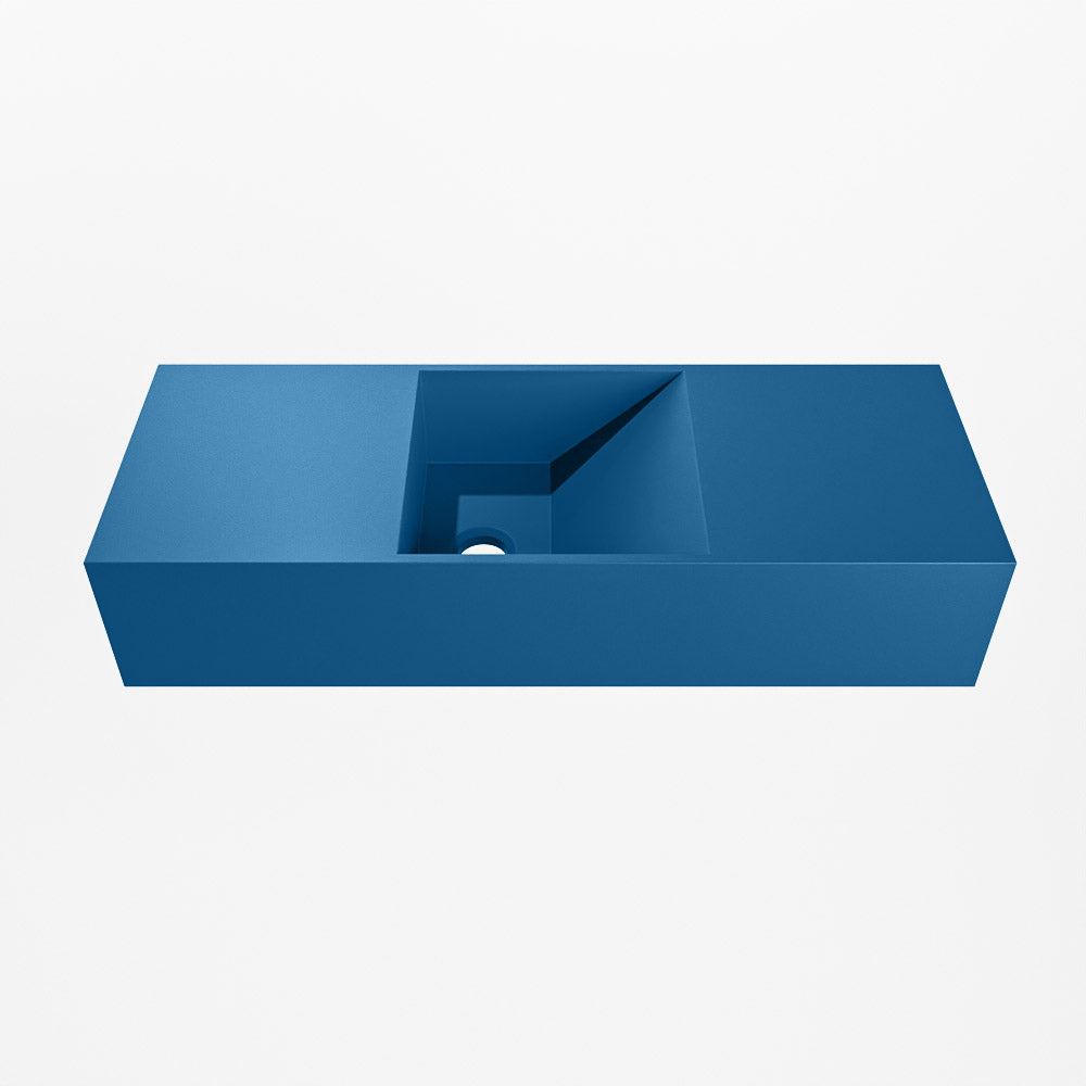 MONDIAZ TYNE 60cm fontein solid surface kleur Jeans. Positie wastafel midden