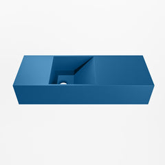 MONDIAZ TYNE 60cm fontein solid surface kleur Jeans. Positie wastafel links