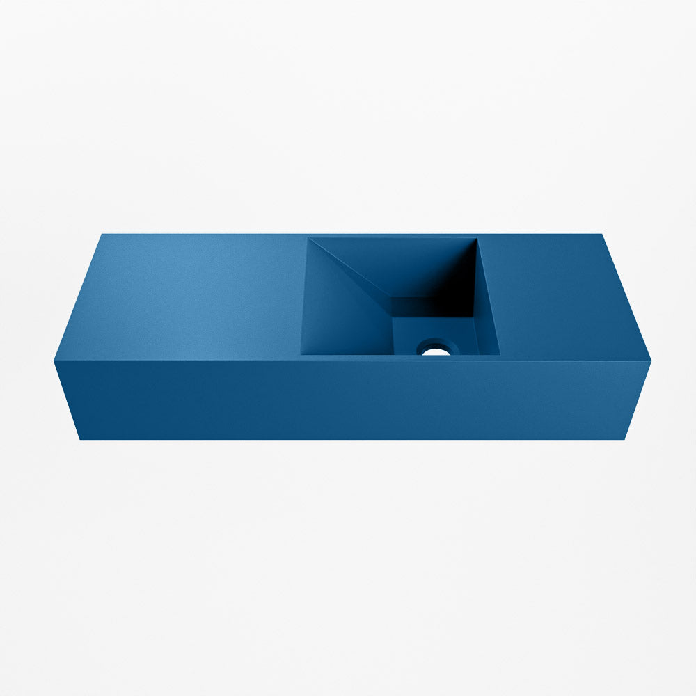 MONDIAZ TYNE 60cm fontein solid surface kleur Jeans. Positie wastafel rechts