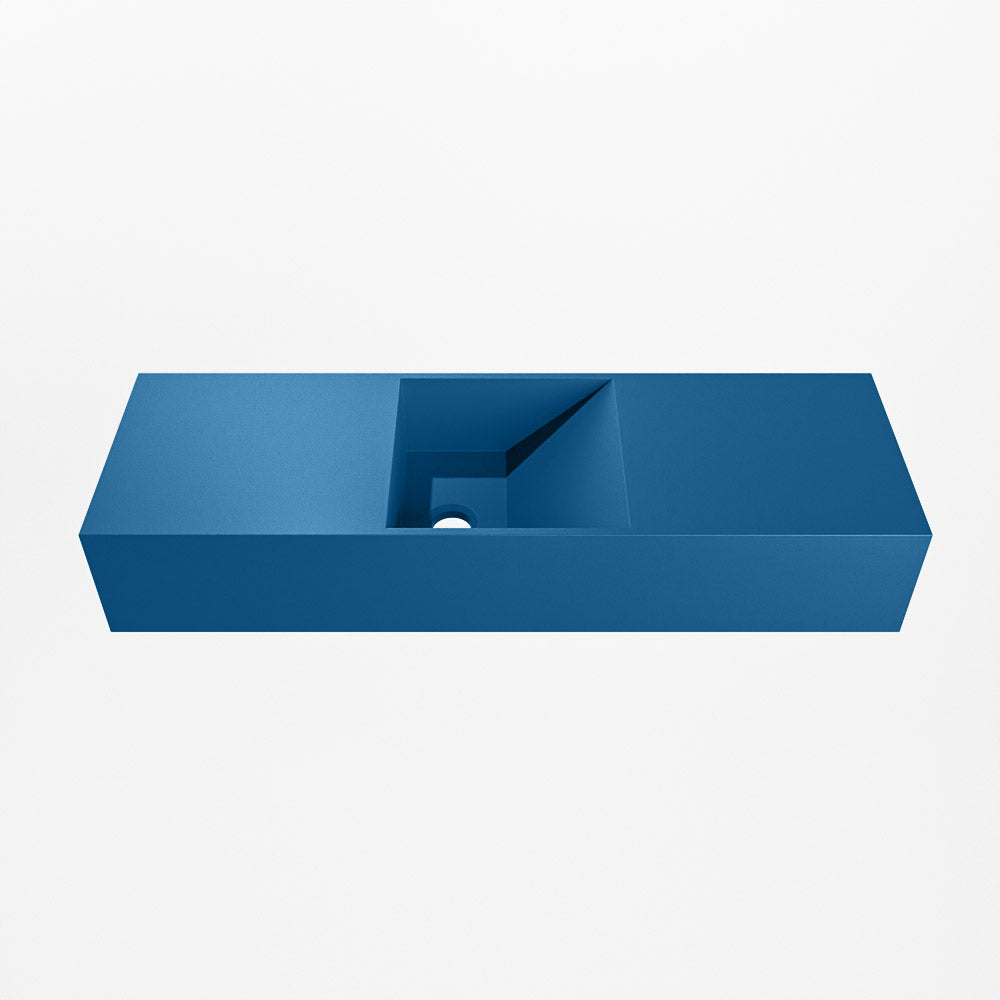 MONDIAZ TYNE 70cm fontein solid surface kleur Jeans. Positie wastafel midden