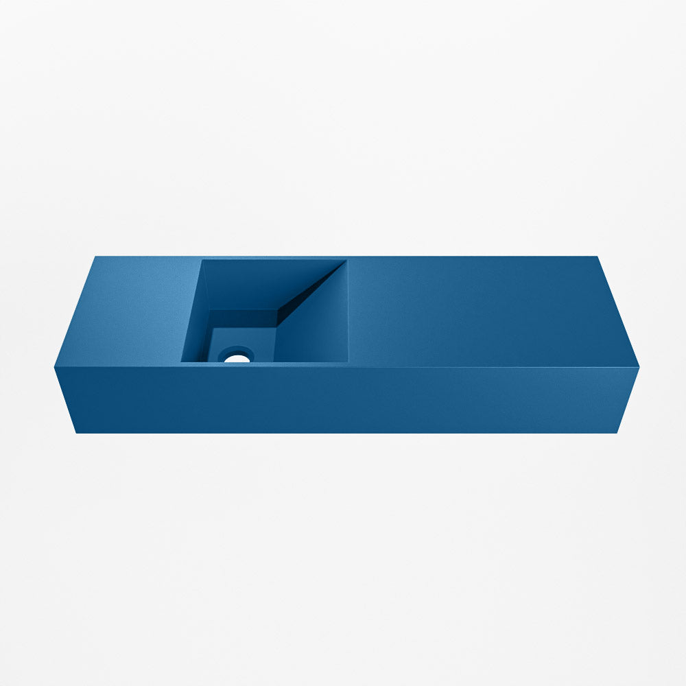 MONDIAZ TYNE 70cm fontein solid surface kleur Jeans. Positie wastafel links