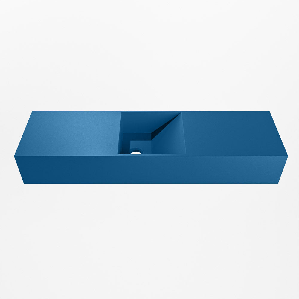 MONDIAZ TYNE 80cm fontein solid surface kleur Jeans. Positie wastafel midden