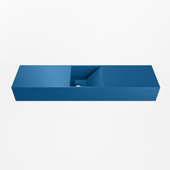 MONDIAZ TYNE 90cm fontein solid surface kleur Jeans. Positie wastafel midden