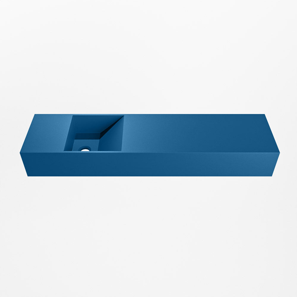MONDIAZ TYNE 90cm fontein solid surface kleur Jeans. Positie wastafel links