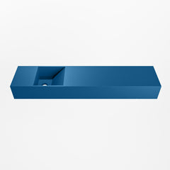 MONDIAZ TYNE 100cm fontein solid surface kleur Jeans. Positie wastafel links