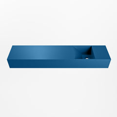 MONDIAZ TYNE 100cm fontein solid surface kleur Jeans. Positie wastafel rechts