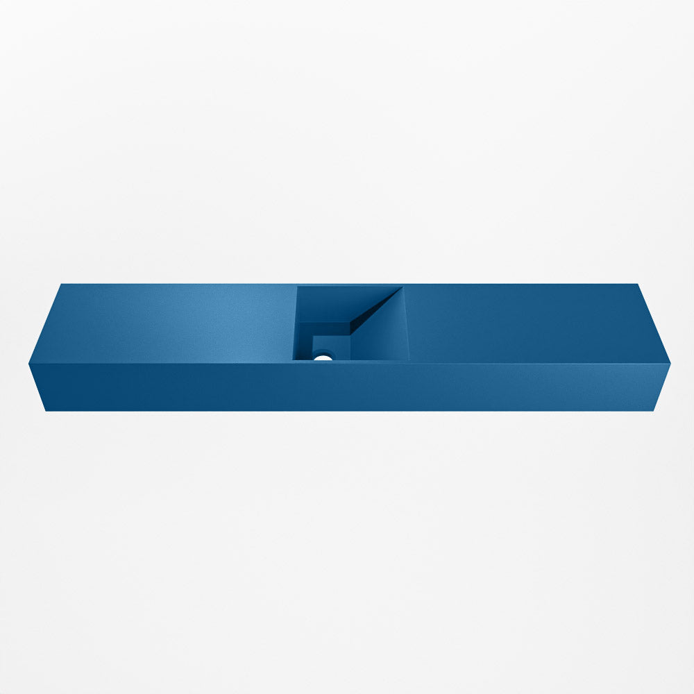 MONDIAZ TYNE 110cm fontein solid surface kleur Jeans. Positie wastafel midden