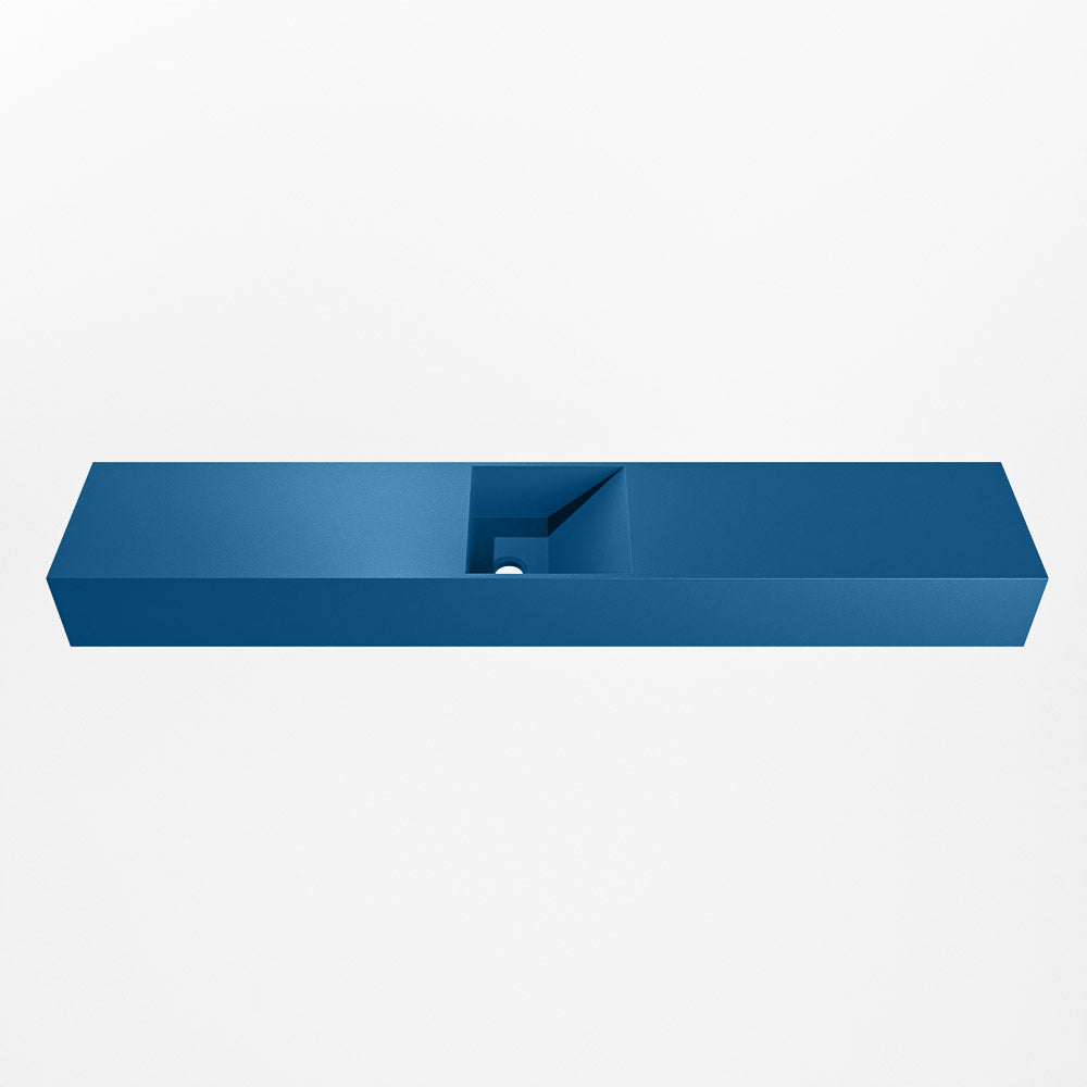 MONDIAZ TYNE 120cm fontein solid surface kleur Jeans. Positie wastafel midden