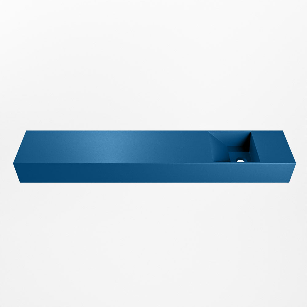 MONDIAZ TYNE 120cm fontein solid surface kleur Jeans. Positie wastafel rechts