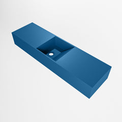 MONDIAZ TYNE 80cm fontein solid surface kleur Jeans. Positie wastafel midden