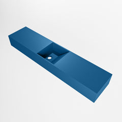 MONDIAZ TYNE 100cm fontein solid surface kleur Jeans. Positie wastafel midden