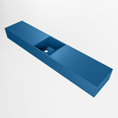 MONDIAZ TYNE 110cm fontein solid surface kleur Jeans. Positie wastafel midden