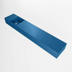 MONDIAZ TYNE 120cm fontein solid surface kleur Jeans. Positie wastafel links