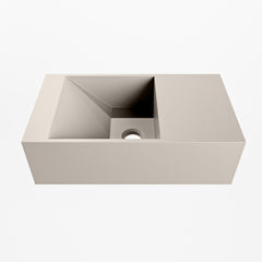 MONDIAZ TYNE 40cm fontein solid surface kleur Linen. Positie wastafel rechts