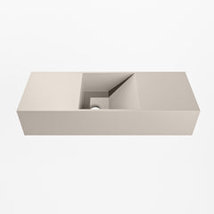 MONDIAZ TYNE 60cm fontein solid surface kleur Linen. Positie wastafel midden