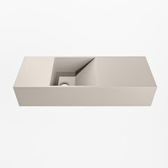 MONDIAZ TYNE 60cm fontein solid surface kleur Linen. Positie wastafel links