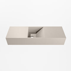 MONDIAZ TYNE 70cm fontein solid surface kleur Linen. Positie wastafel midden