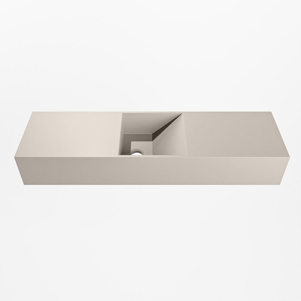 MONDIAZ TYNE 80cm fontein solid surface kleur Linen. Positie wastafel midden