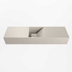 MONDIAZ TYNE 80cm fontein solid surface kleur Linen. Positie wastafel midden