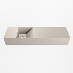 MONDIAZ TYNE 80cm fontein solid surface kleur Linen. Positie wastafel links