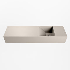MONDIAZ TYNE 80cm fontein solid surface kleur Linen. Positie wastafel rechts
