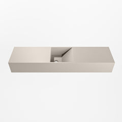 MONDIAZ TYNE 90cm fontein solid surface kleur Linen. Positie wastafel midden