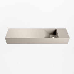 MONDIAZ TYNE 90cm fontein solid surface kleur Linen. Positie wastafel rechts