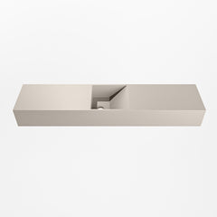 MONDIAZ TYNE 100cm fontein solid surface kleur Linen. Positie wastafel midden