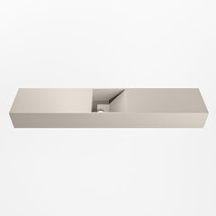MONDIAZ TYNE 110cm fontein solid surface kleur Linen. Positie wastafel midden