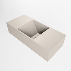 MONDIAZ TYNE 50cm fontein solid surface kleur Linen. Positie wastafel rechts