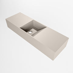 MONDIAZ TYNE 70cm fontein solid surface kleur Linen. Positie wastafel midden