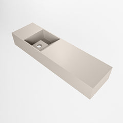 MONDIAZ TYNE 80cm fontein solid surface kleur Linen. Positie wastafel links