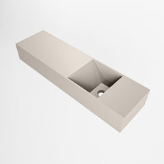 MONDIAZ TYNE 80cm fontein solid surface kleur Linen. Positie wastafel rechts
