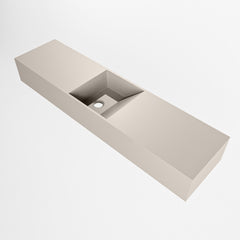 MONDIAZ TYNE 90cm fontein solid surface kleur Linen. Positie wastafel midden