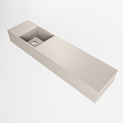 MONDIAZ TYNE 90cm fontein solid surface kleur Linen. Positie wastafel links