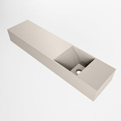 MONDIAZ TYNE 90cm fontein solid surface kleur Linen. Positie wastafel rechts