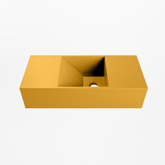 MONDIAZ TYNE 50cm fontein solid surface kleur Ocher. Positie wastafel rechts