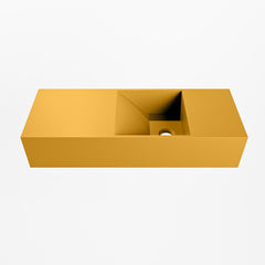 MONDIAZ TYNE 60cm fontein solid surface kleur Ocher. Positie wastafel rechts