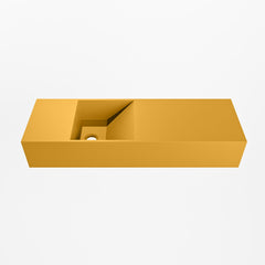 MONDIAZ TYNE 70cm fontein solid surface kleur Ocher. Positie wastafel links