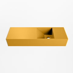 MONDIAZ TYNE 70cm fontein solid surface kleur Ocher. Positie wastafel rechts