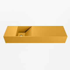MONDIAZ TYNE 80cm fontein solid surface kleur Ocher. Positie wastafel links