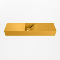 MONDIAZ TYNE 90cm fontein solid surface kleur Ocher. Positie wastafel midden