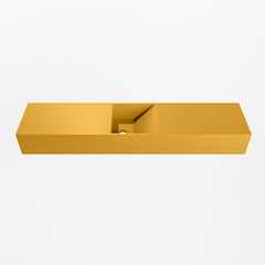 MONDIAZ TYNE 100cm fontein solid surface kleur Ocher. Positie wastafel midden
