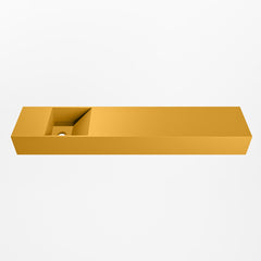 MONDIAZ TYNE 110cm fontein solid surface kleur Ocher. Positie wastafel links