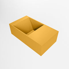 MONDIAZ TYNE 40cm fontein solid surface kleur Ocher. Positie wastafel rechts