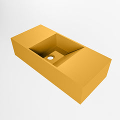 MONDIAZ TYNE 50cm fontein solid surface kleur Ocher. Positie wastafel links