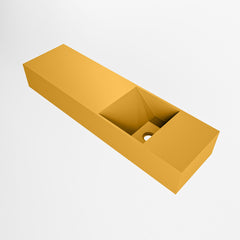 MONDIAZ TYNE 80cm fontein solid surface kleur Ocher. Positie wastafel rechts