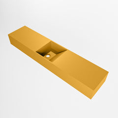 MONDIAZ TYNE 100cm fontein solid surface kleur Ocher. Positie wastafel midden
