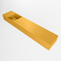 MONDIAZ TYNE 110cm fontein solid surface kleur Ocher. Positie wastafel links
